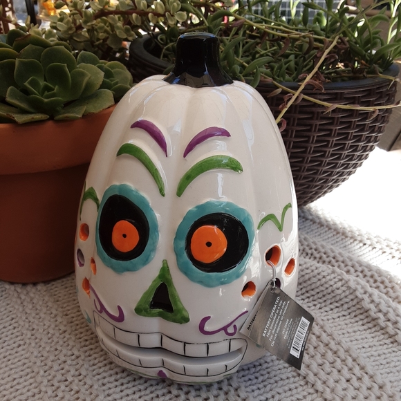 Ceramic pumkin with lead light. - Picture 3 of 6